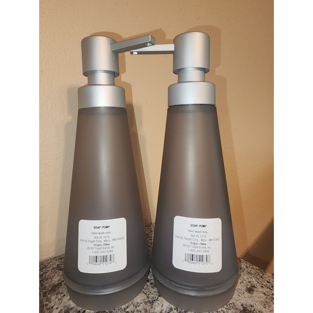 2- Room Essentials Easy-To-Use Soap/Lotion Pump gray| Plastic